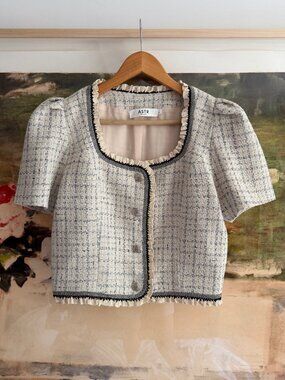 ASTR Zoela contrast trim tweed jacket